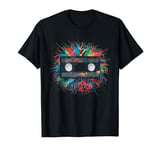 Colorful Paint Splash Retro Video Tape Art Graphic T-Shirt