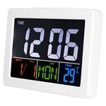 Calendrier Numérique Réveil Jour, Horloge LCD Grand Ecran Chambre Bureau à Domicile avec Date et température du Jour Horloge Numérique pour Personnes âgées Enfants Filles étudiant pour Bureau Mural