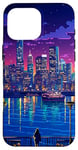 iPhone 16 Pro Max New York City View Synthwave Retro Pixel Art Case