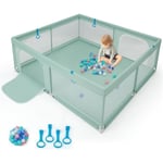 Goplus - Parc pour Bébé, Parc de Jeu pour Tout-Petit avec Maille Respirante, 4 Anneaux, Balles Océaniques, Barrière pour Bébé avec Porte, Centre