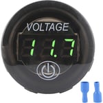 Jeffergarden - Voltmètre numérique dc universel à led Jauge de batterie de voiture 1224V avec interrupteur tactileVert