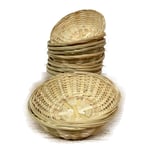 Darthome Ltd Sets Of Oval Round Woven Bamboo Fruit Snacks Bread Small Wicker Storage Gift Baskets 20cm (Round, 12)