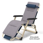 Reclining Patio Chairs Zero Gravity Recliner Padded Patio Lounger Chair, Portable Foldable Deck Chair, with Adjustable Headrest, for Office, Beach, Swimming Pool, Garden