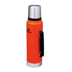 Stanley Classic Legendary Thermos Flask 1L - Keeps Hot or Cold For 24 Hours - BPA-Free Thermal Flask - Stainless Steel Leakproof Coffee Flask - Flask For Hot Drink - Dishwasher Safe - Blaze Orange