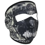 Ansiktsmask zan headgear - Psych skull svart mörkgrå silver one size en storlek passar de flesta neoprene