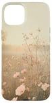 iPhone 15 Plus Pastel Pink Wildflower Landscape Aesthetic Vintage Floral Case