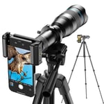 APEXEL High Power 60X Telephoto Lens for iphone,Phone Camera Lens with Shutter&Tripod for Moongazing/Watching Games