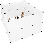 Relaxdays - Enclos pour Petits Animaux Domestiques Plastique diy Parc Extensible Cage Clapier Pack de 24, Blanc