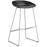 AAS 38 2.0 Bar Stool 75 cm, Stainless Steel / Black