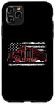 Coque pour iPhone 11 Pro Max Drapeau américain semi-conducteur 18 roues camionneur patriotique