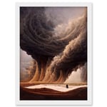 The Desert Storm Illustration Surreal Sci-Fi Artwork Framed Wall Art Print A4