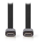 NEDIS Câble HDMI plat haute vitesse avec Ethernet Noir (10 mètres)