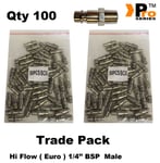 TRADE PACK   100 x 1/4''Euro Tails( Hi Flow) - Quick Release Tails 008