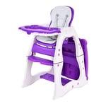 Convertible Baby High Chair with 5 Point Harness and Adjustable Feeding Tray