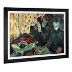 Big Box Art Framed Print of Edvard Munch by The Deathbed Design | Wall Art Picture | Home Decor for Kitchen, Living, Dining Room, Bedroom, Hallway, Office, Black, A2 / 24.5x18 Inch / 62x45cm