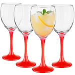 Glasmark Krosno Lot de verres à vin rouge - Verres à vin rouge - Verre à vin rouge - Verres à vin rouge - Verres à vin blanc - Gobelet à vin - Passe au lave-vaisselle - Rouge - 4 x 300 ml