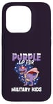 Coque pour iPhone 15 Pro Purple Up For Military Child Military Kids Dinosaure