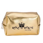 Grande trousse de maquillage doree pochette Reine de beaute