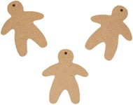 Country Love Crafts Gingerbread Man/Person Shaped Hanging Wooden Craft Blank, Light Brown