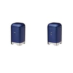 KitchenCraft Lovello Textured Tea and Coffee Canisters, Navy Blue