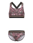 Bikini W. Contrast Straps, Aop Brown Color Kids