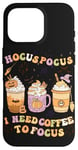 iPhone 16 Pro Halloween Groovy Hocus Pocus I Need Coffee To Focus Case