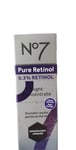 LOT of 2 No7 Pure Retinol 0.3% Retinol Night Concentrate 1oz New In Box