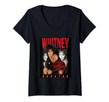 Womens Whitney Houston Retro Photo Collage V-Neck T-Shirt