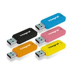 Integral 32GB Neon USB 2.0 Clé USB Pack 5 (Noir/Rose/Jaune/Orange/Bleu)