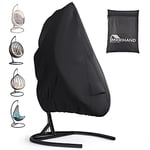 Mrrihand Egg Chair Covers Waterproof 190x115cm with Air Outlet , Black Hanging Egg Chair Cover with Zipper and Drawstring, Swing Chair Cover Anti-UV Tearproof Oxford Fabric - Pack of 1