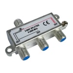 Deltaco 3-vejs splitter F-stik DC pass