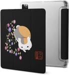 Natsume Yuujinchou Cat Floral Pattern Ipad Pro Case 2021 Avec Plumier, Antichoc, Veille/Réveil Automatique, Housse De Protection Transparente Pour Tablette 11 Pouces