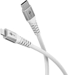 goobay Lightning vers USB-C 60 W / 0,5 m/Câble textile flexible/Câble de charge USB 480 Mbits/Super doux/Câble de charge rapide Apple Lightning Cable/Câble textile/Blanc / 74518