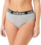 adidas Women's Sport Cotton Logo Bikini Slip-4a1h92 Briefs, heather grey, XL