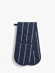 John Lewis Classic Butcher Stripe Double Oven Glove, Navy