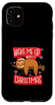 Coque pour iPhone 11 RÉVEILLE-MOI QUAND C'EST NOËL Meme drôle de paresseux paresseux