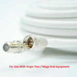 30M Virgin Media TV Broadband Extension Cable White For Sky + HD Tivo & Superhub