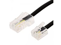 Helos 014154, 6 M, Rj45, Rj11, Sort, Hanstik