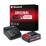 Einhell Starter Kit Power X-Change (18 V / 2,0 Ah 1 chargeur + 1 batterie 2,0 Ah (4511395), Temps de charge : 40 min,Témoin de niveau de charge)