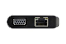 StarTech.com USB C Multiport Adapter, USB-C Mini Travel Dock with 4K HDMI or 1080p VGA, 3x USB 3.0 Hub, SD, GbE, Audio, 100W PD Pass-Through, Portable Docking Station for Laptop/Tablet - USB 3.0 Mini Dock - dockingstation - USB-C - VGA, HDMI - 1GbE