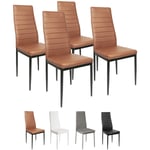 Skecten - Lot de 4 Chaises Haut Dossier Contemporain Simple Marron