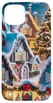 Coque pour iPhone 15 Plus Village Enneigé Hiver Neige Noël Modèle Flocons De Neige