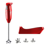 bamix cordless PRO Set avec mixeur plongeant sans fil, Station de charge, Couteau, Disque fouet, Disque mélangeur, Inox, 250 W, 3 vitesses, Fabriqué en Suisse, Rouge