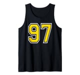 Number 97 in Yellow Black White printed both sides Tank Top