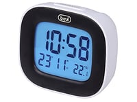 Trevi SLD 3875 Horloge numérique avec écran LCD, réveil, thermomètre, Calendrier et Fonction Snooze, Blanc