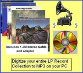 Copy convert LP Vinyl RECORDS & Tapes TO DIGITAL AUDIO MP3 CD PC with 1.2M cable