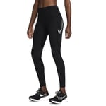 Nike Fast FV6682-010 Legging de Course 7/8 avec Taille Moyenne pour Femme, Noir/Blanc, Taille M