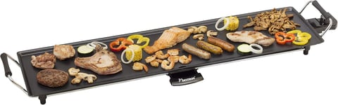 Plancha Électrique, Barbecue Electrique Xxl Avec Revêtement Anti-Adhésif, Gril De Table Pouvant Jusqu'À 8 Personnes, Surface De Cuisson Extra Longue, Couleur: Noir[PAC100034]