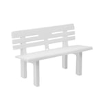 Banc d'extérieur Daltobel, Banc de jardin Monobloc, Banc d'extérieur, 100% Made in Italy, 110x52h71 cm, Blanc