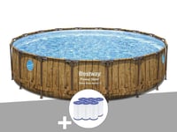 Kit piscine tubulaire ronde Bestway Power Steel avec hublots 5,49 x 1,22 m + 6 cartouches de filtration